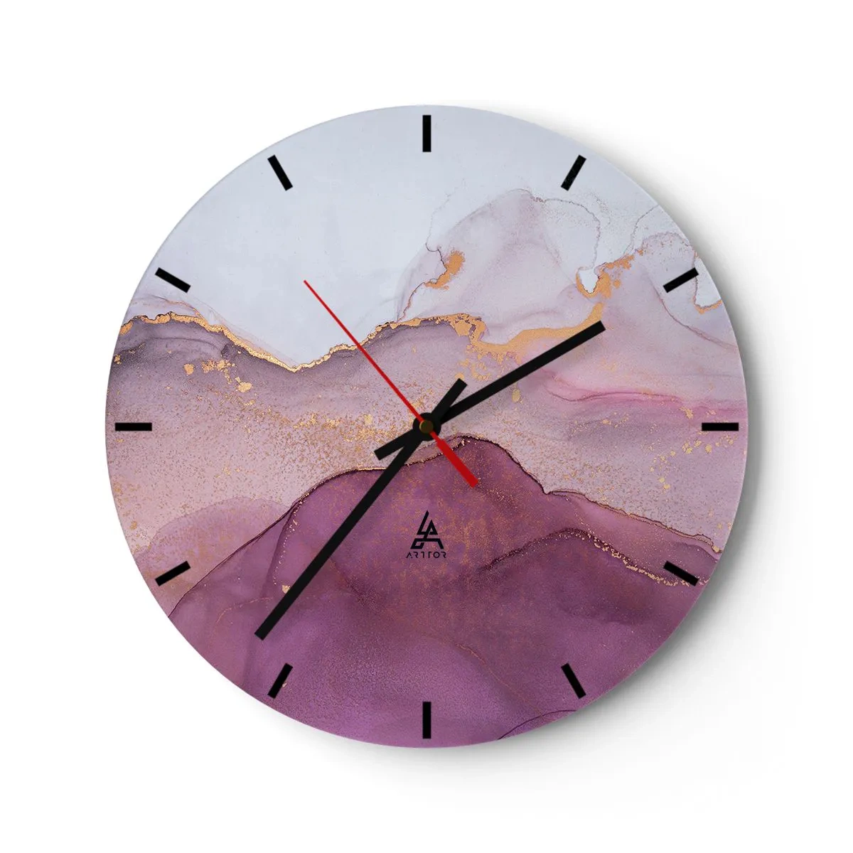 Wandklok - Klok - Lila en paarse golven - 40x40 cm