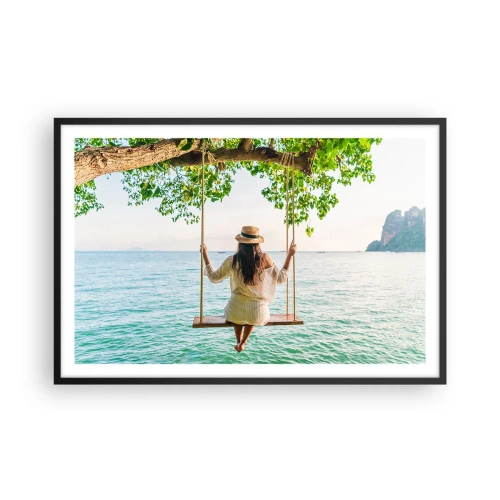 Poster in een zwarte lijst - Het leven is prachtig - 91x61 cm