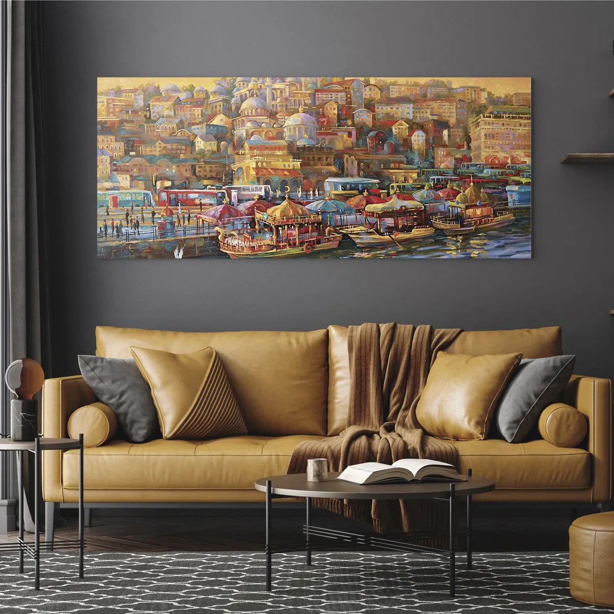 Schilderen op glas - Istanboel verhaal - 120x50 cm