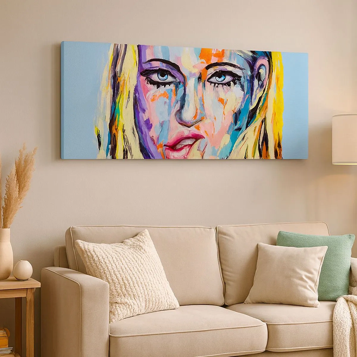 Schilderen op canvas - Kijk haar recht in de ogen - 100x40 cm