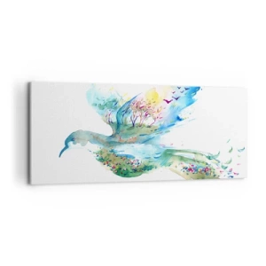 Schilderen op canvas - Op de vleugels van de natuur - 120x50 cm