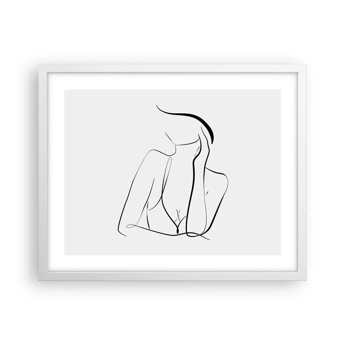 Poster in een witte lijst - Op de golf van dromen - 50x40 cm