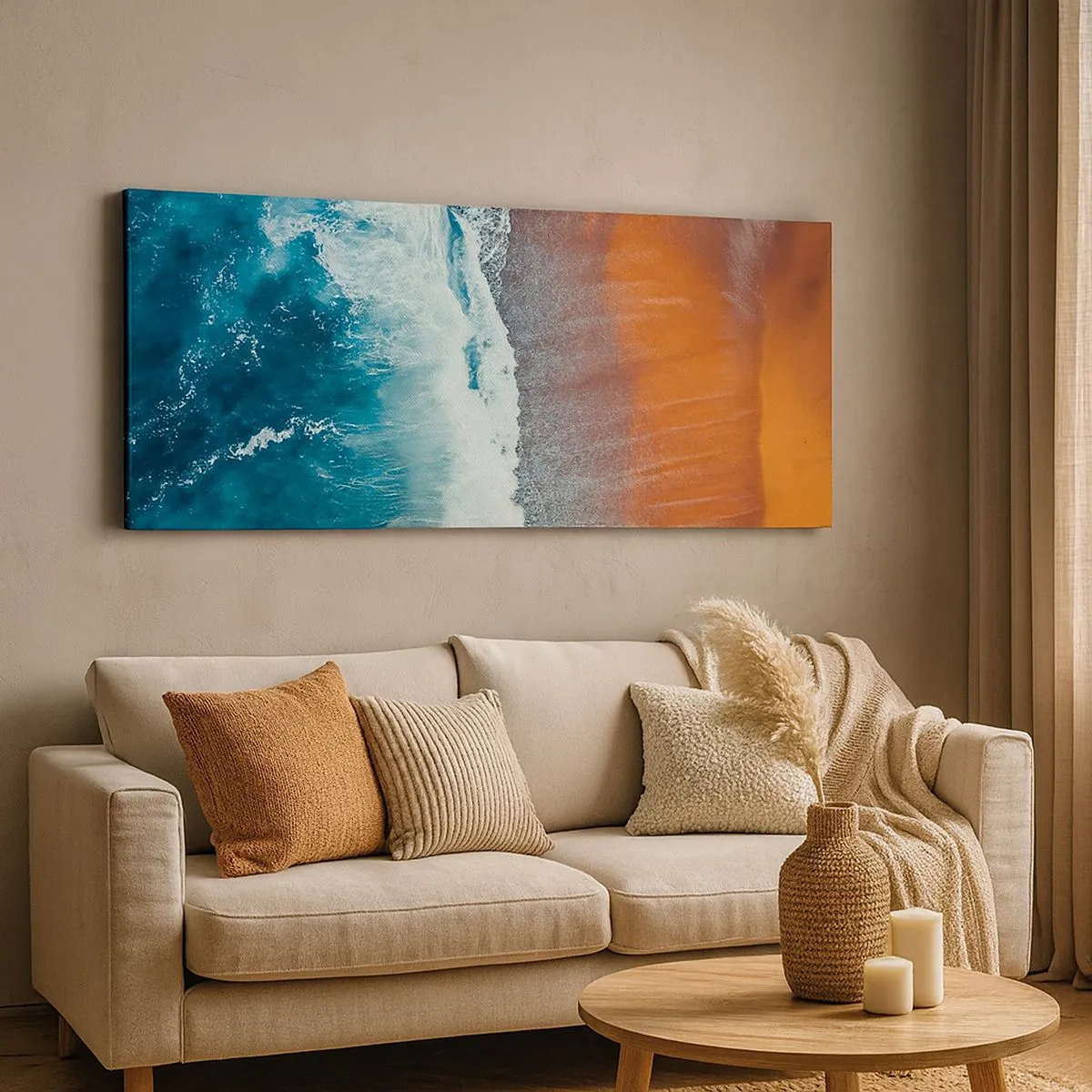 Schilderen op canvas - Aanraking van de oceaan - 100x40 cm