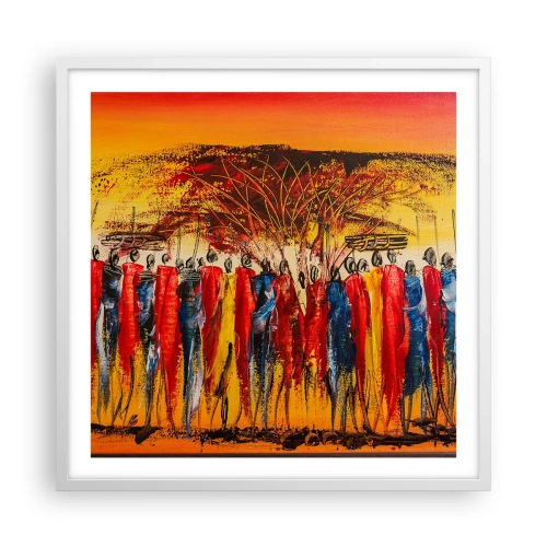 Poster in een witte lijst - Daar, daar, daar gaan ze - 60x60 cm