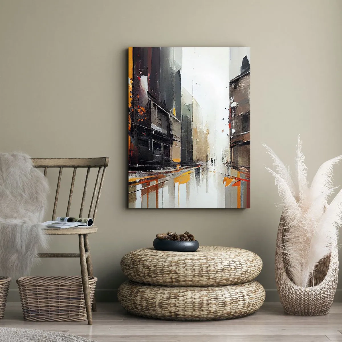 Schilderen op canvas - Regenachtige dag - 55x100 cm