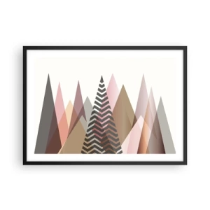 Poster in een zwarte lijst - Piramidaal uitzicht - 70x50 cm