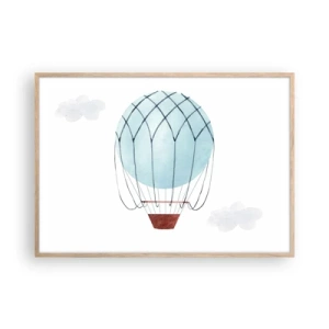 Een poster in een licht eiken lijst - Hekemaal in de wolken - 100x70 cm