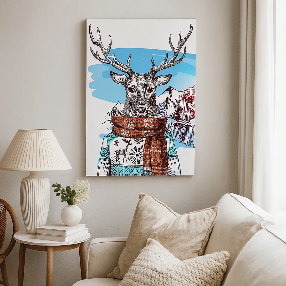 Schilderen op canvas - Zelfs een hert bevriest niet - 50x70 cm