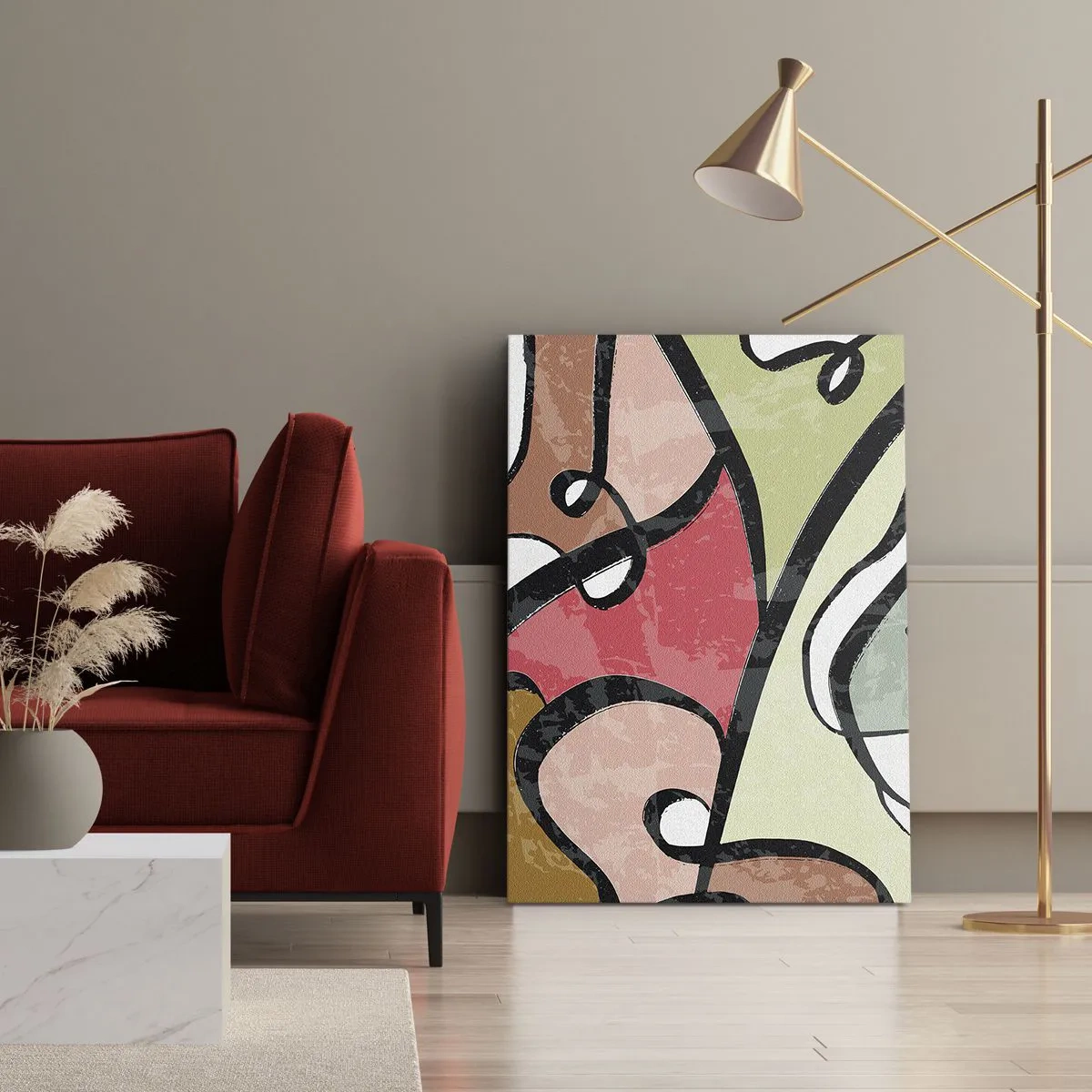 Schilderen op canvas - Pirouettes tussen kleuren - 55x100 cm