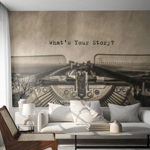 Fotobehang Premium Sand - Vertel het mee - Schuimmachine, Vintage, Retro - 200x140 cm