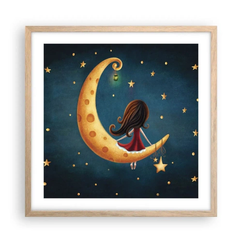 Een poster in een licht eiken lijst - Een keer… - 50x50 cm