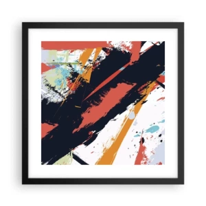 Poster in een zwarte lijst - Dynamische compositie - 40x40 cm