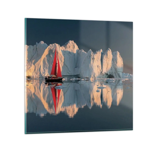 Schilderen op glas - Aan de rand van de wereld - 60x60 cm