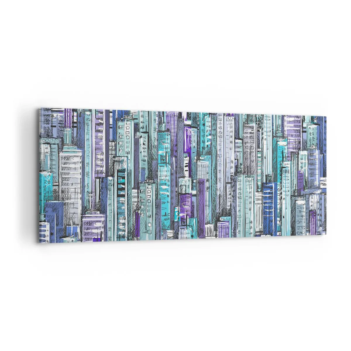 Schilderen op canvas - Blauwachtig van de hemel - 100x40 cm
