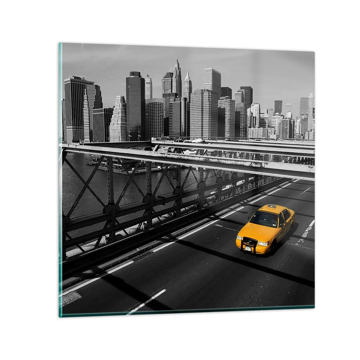 Schilderen op glas - De kleur van een grote stad - 40x40 cm