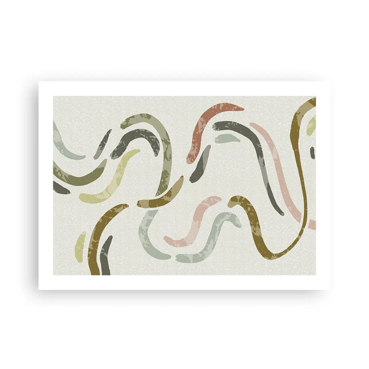 Poster - Een vrolijke dans van abstractie - 70x50 cm