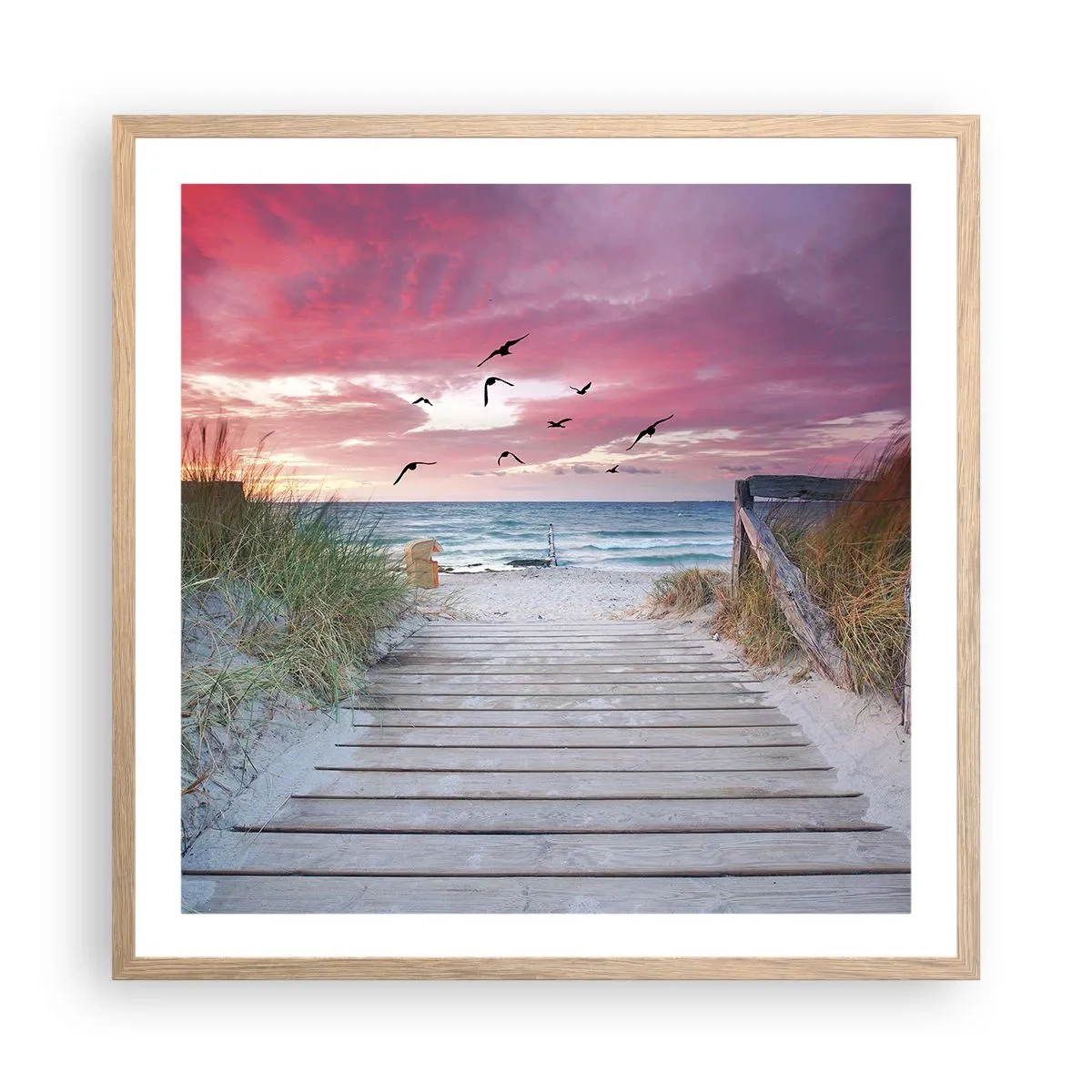 Een poster in een licht eiken lijst - Baltische indruk - 60x60 cm