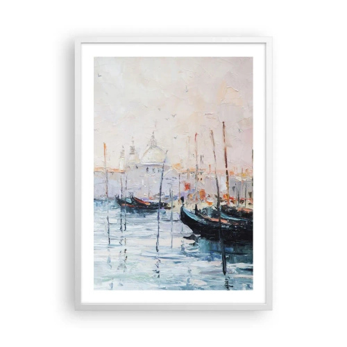 Poster in een witte lijst - Achter het water, achter de mist - 50x70 cm