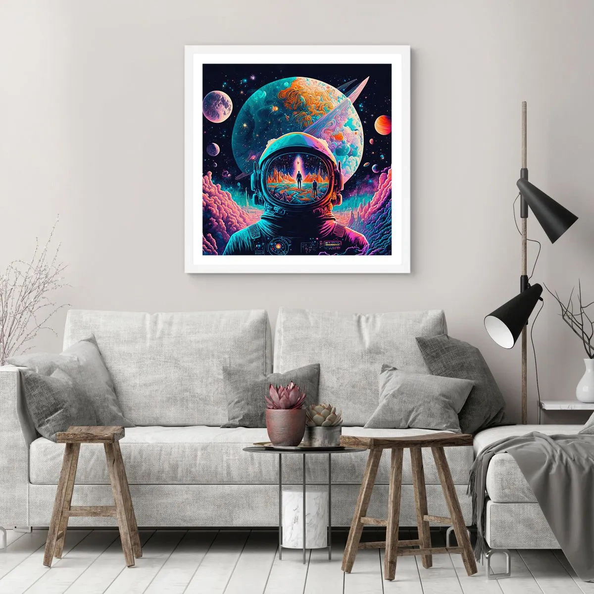 Poster in een witte lijst - Filosofen hebben er niet van gedroomd - 50x50 cm