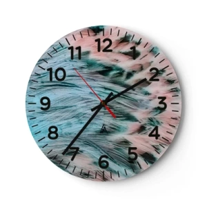 Wandklok - Klok - Saffier roze dons - 30x30 cm
