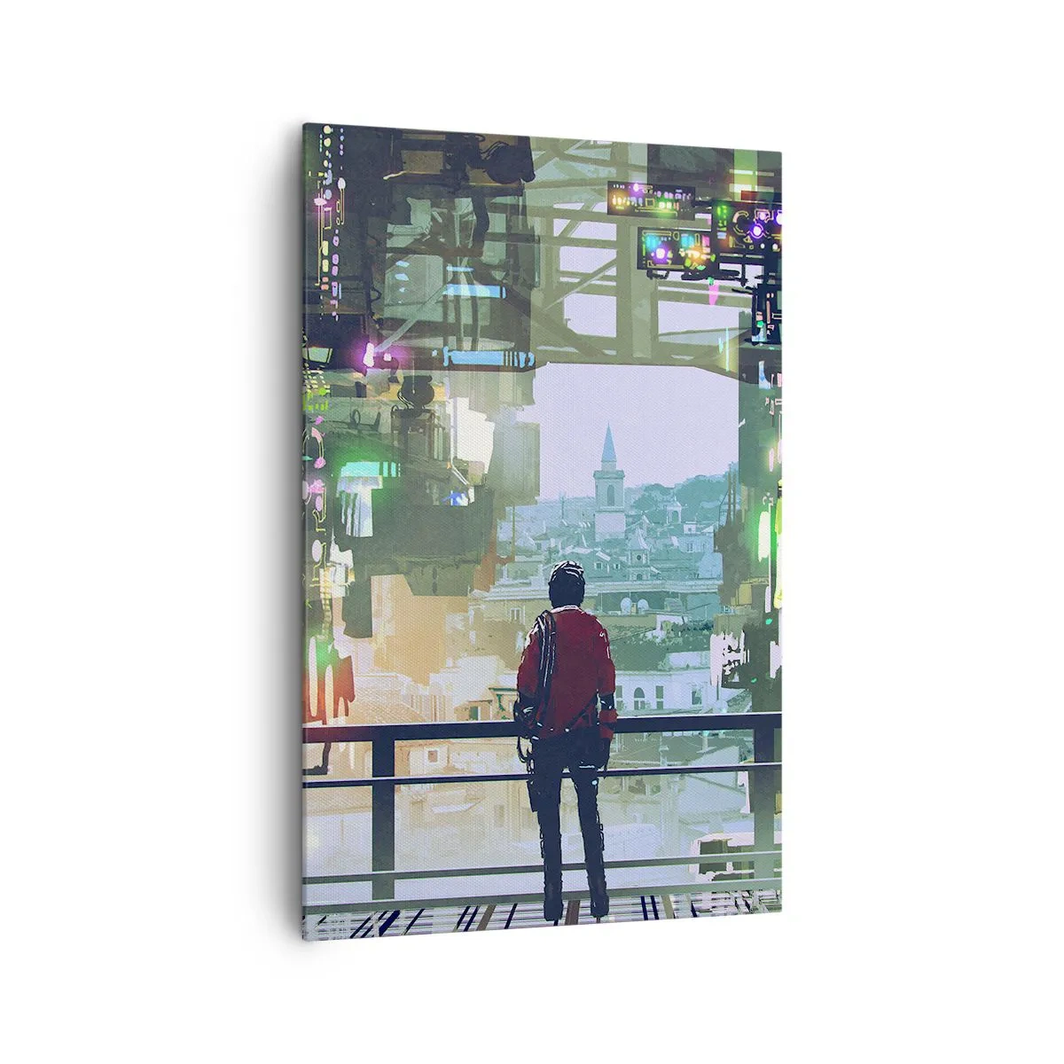 Schilderen op canvas - Twee werelden - 80x120 cm