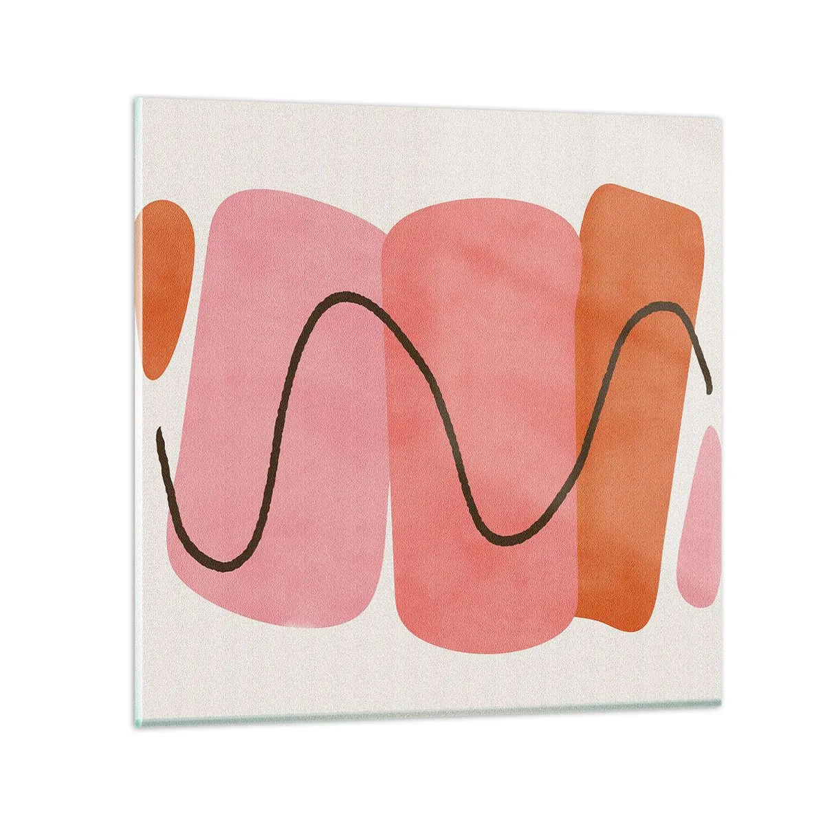 Schilderen op glas - zachte beweging van vormen - 70x70 cm