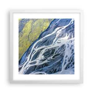 Poster in een witte lijst - Rotstekeningen van de natuur - 40x40 cm