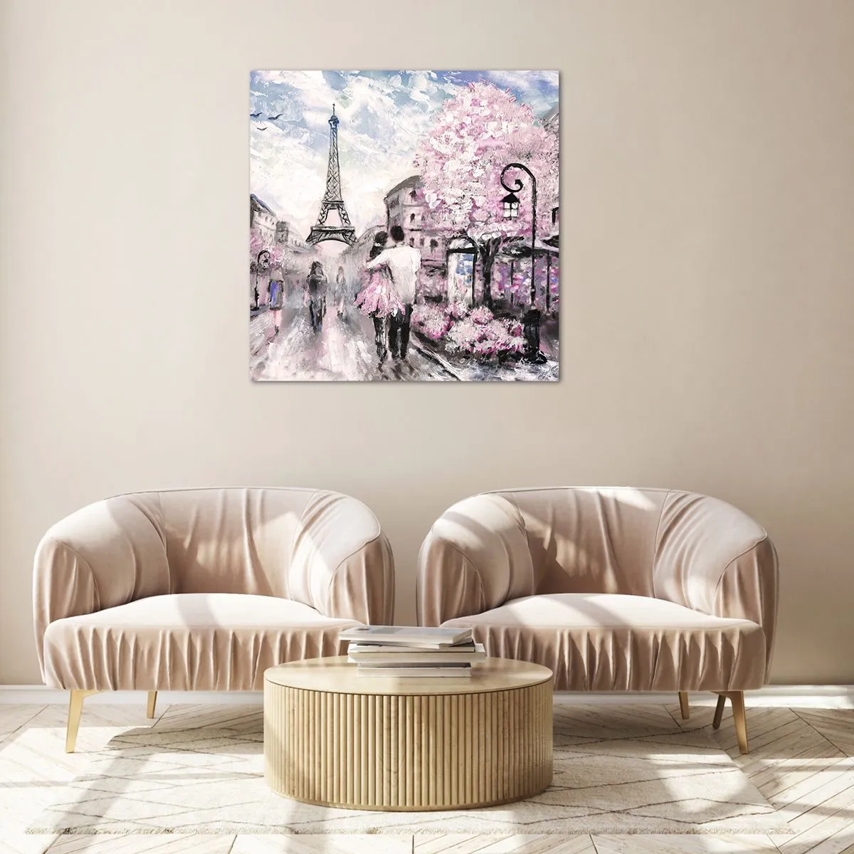 Schilderen op glas - Hoe verliefd te worden is alleen in ... - 60x60 cm