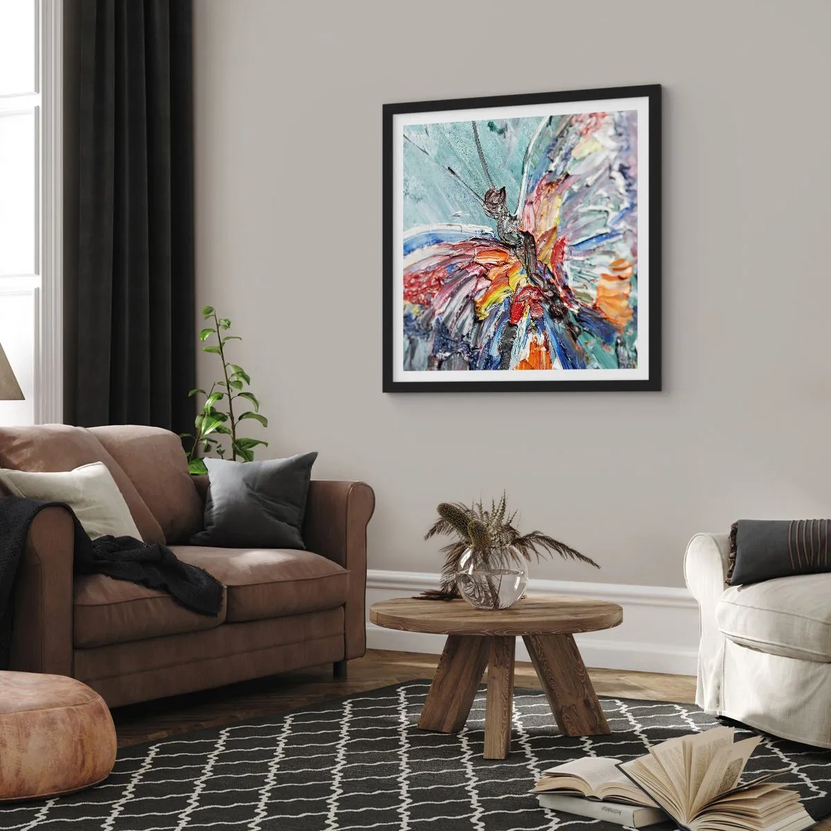 Poster in een zwarte lijst - Geschilderd door de natuur - 60x60 cm