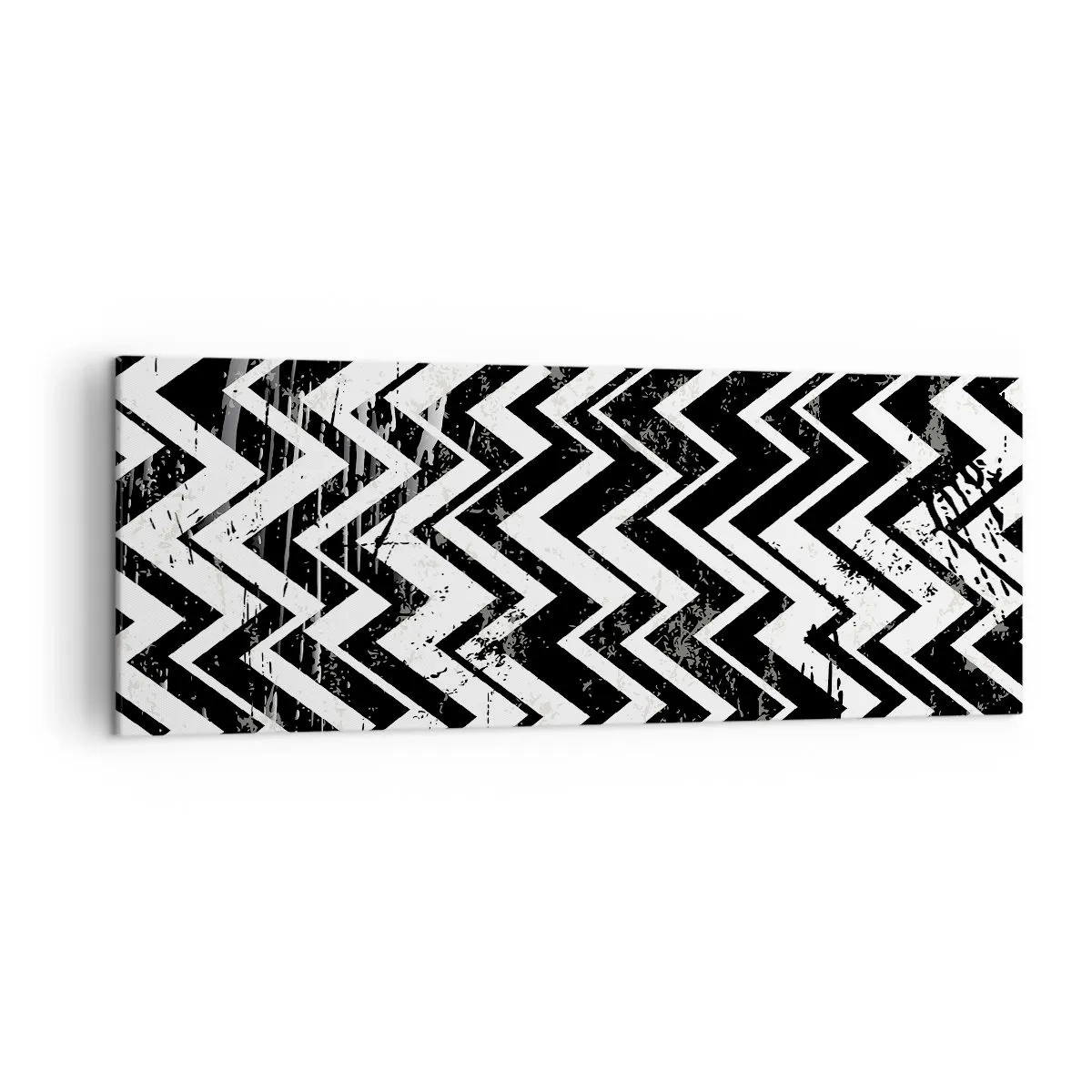 Schilderen op canvas - Zyg-wit, zag-zwart - 140x50 cm