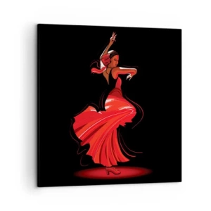 Schilderen op canvas - De vurige geest van flamenco - 50x50 cm
