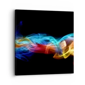 Schilderen op canvas - Regenboogdans van nevels - 30x30 cm