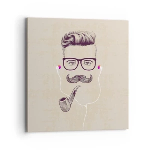 Schilderen op canvas - Een echte man? - 70x70 cm