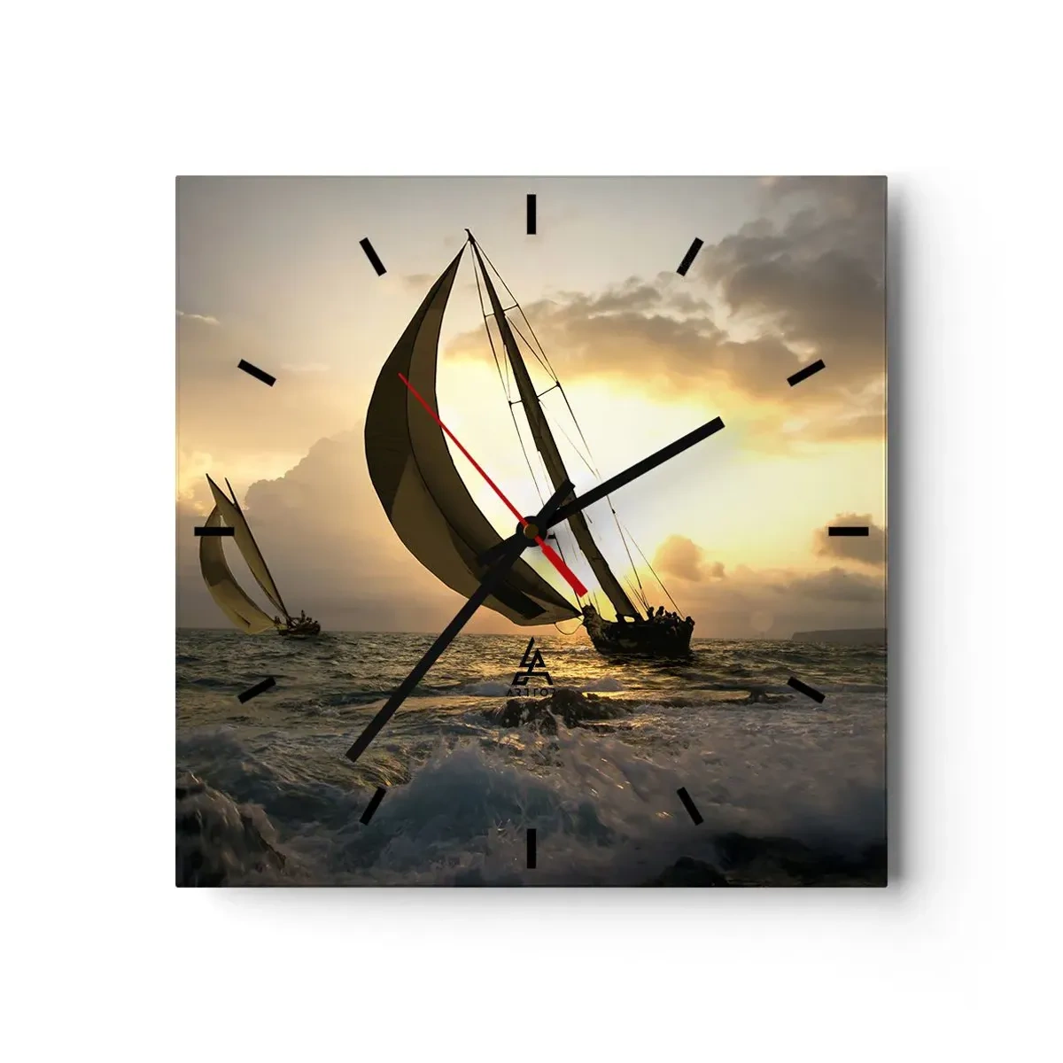 Wandklok - Klok - Met de wind en tegen de wind - 30x30 cm