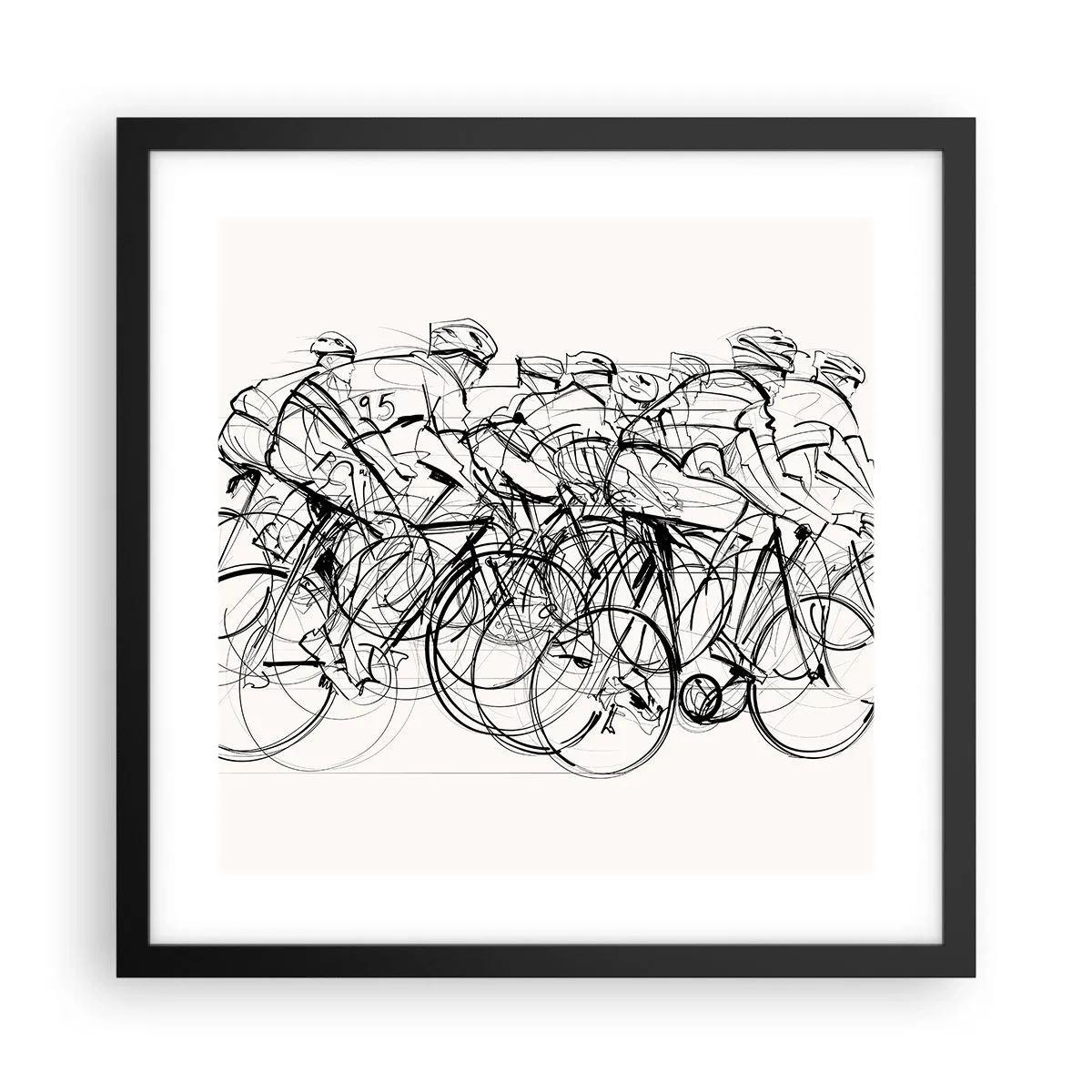 Poster in een zwarte lijst - Samen als team - 40x40 cm