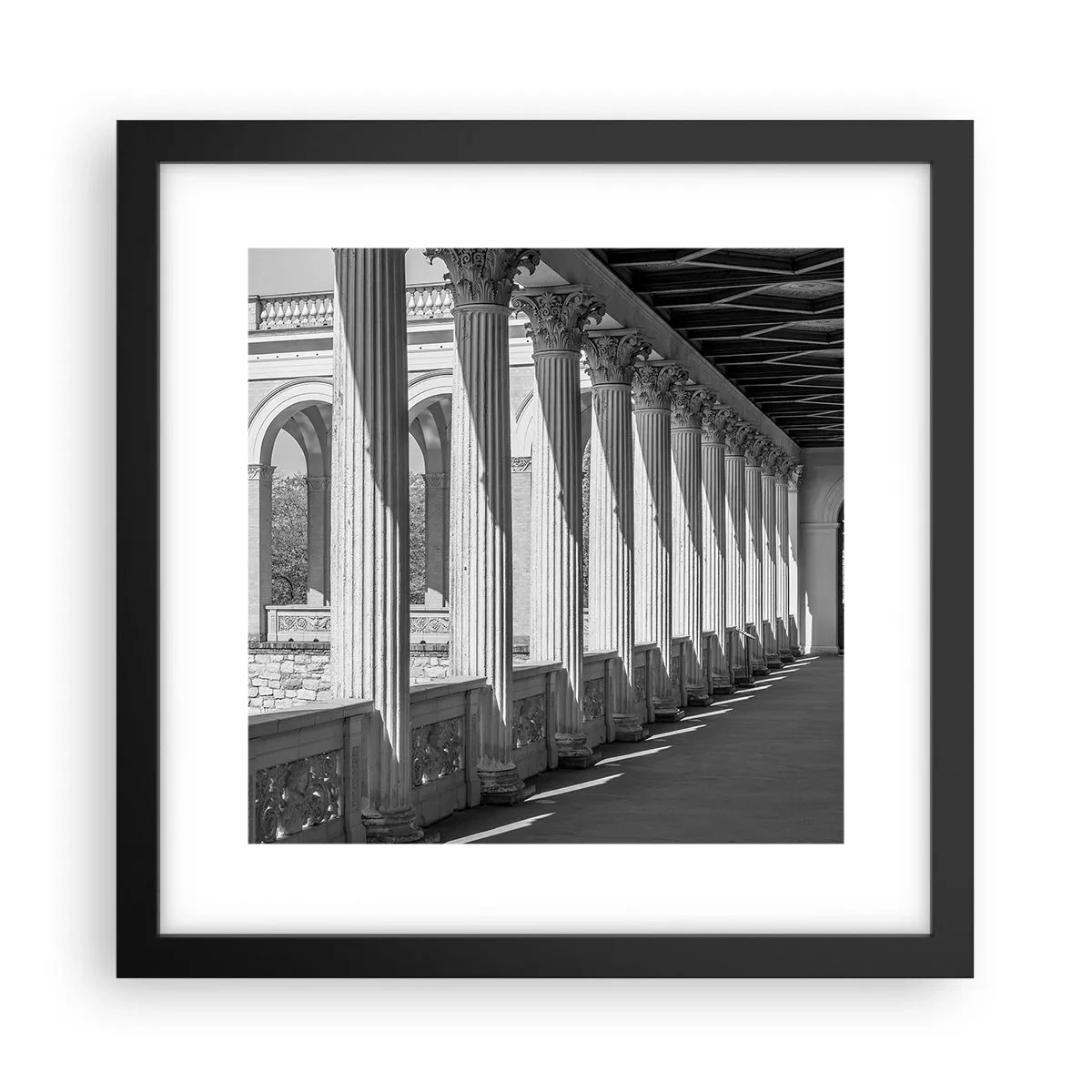 Poster in een zwarte lijst - Zonnige arcade - 30x30 cm