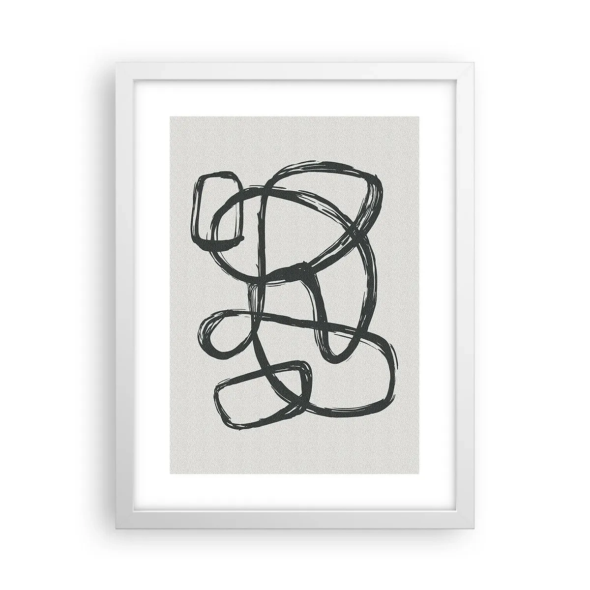 Poster in een witte lijst - Lusvormige abstractie - 30x40 cm