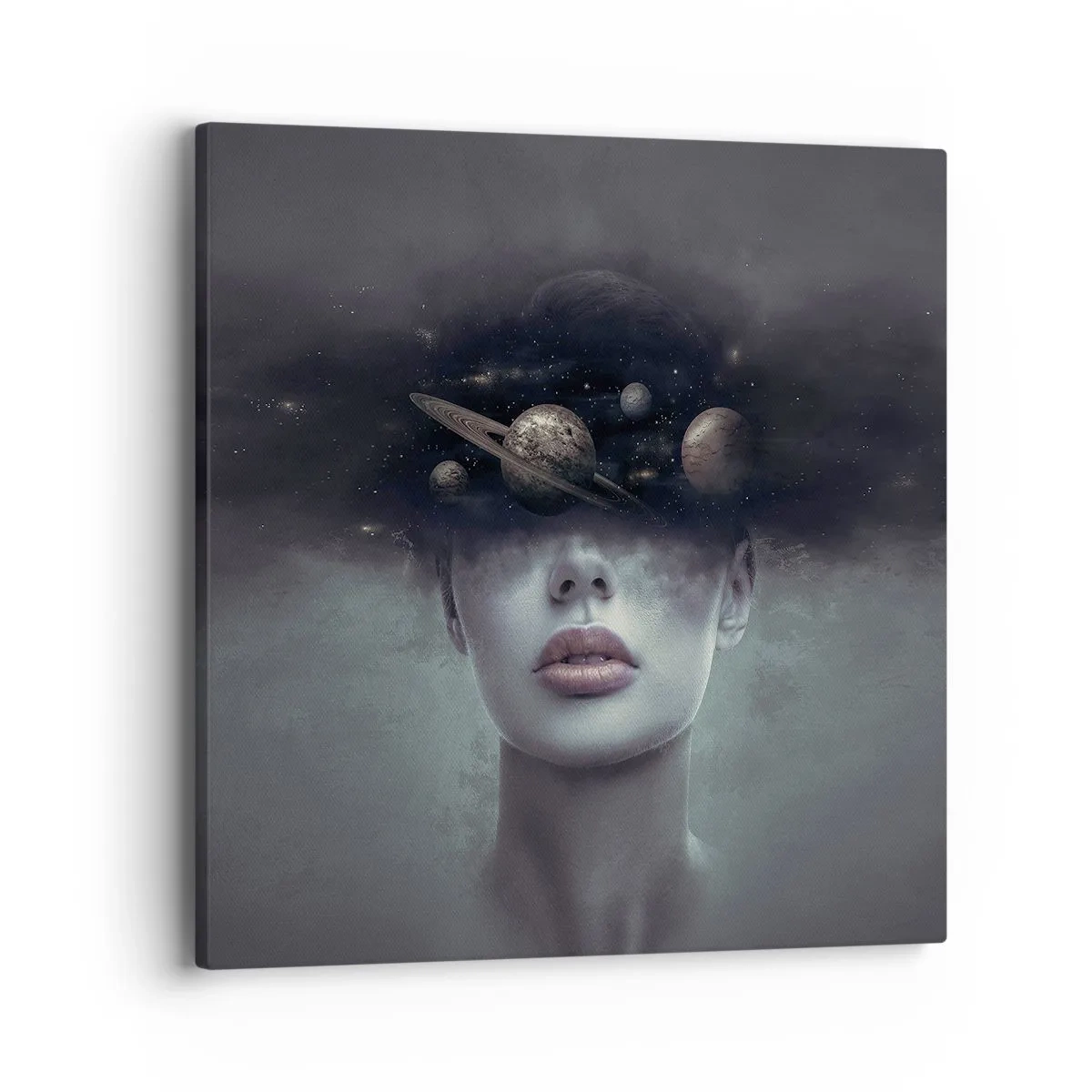 Schilderen op canvas - En de planeten worden gek... - 40x40 cm