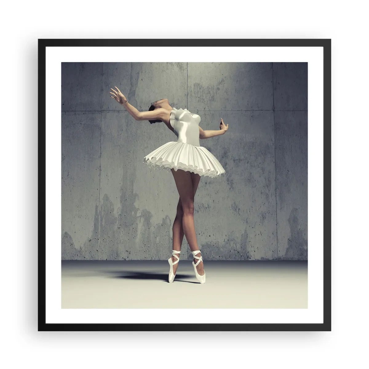 Poster in een zwarte lijst - Licht als een vogel - 60x60 cm