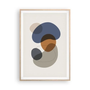 Een poster in een licht eiken lijst - Kleur druppels - 70x100 cm