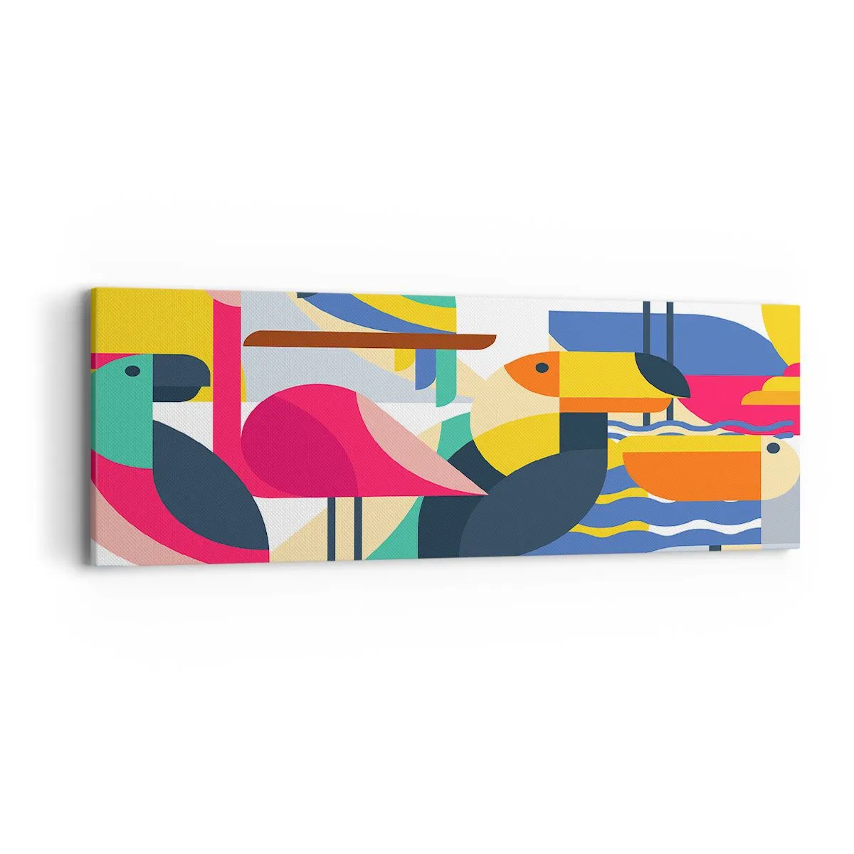 Schilderen op canvas - Vogelfeestje - 90x30 cm