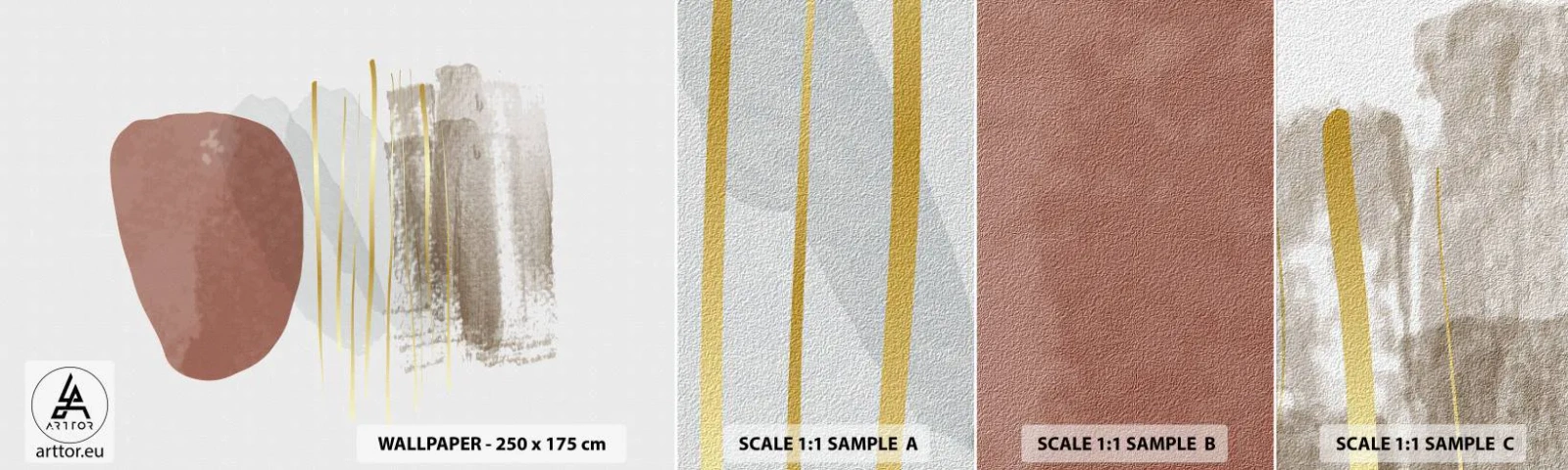 Fotobehang Monster Zelfklevend Deluxe Sticker - Abstracte zuilengalerij - Abstractie, Deel, Modern patroon - 100x30 cm