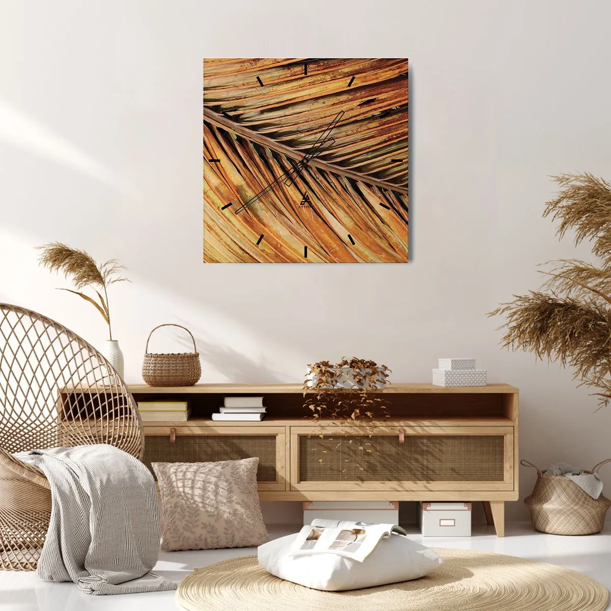 Wandklok - Klok - Kokos goud - 30x30 cm