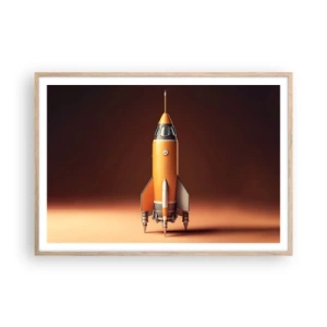 Een poster in een licht eiken lijst - Het begint met een droom - 100x70 cm