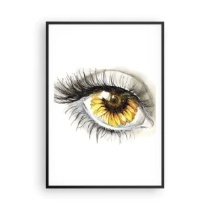 Poster in een zwarte lijst - Een look zo warm als de zomer - 70x100 cm