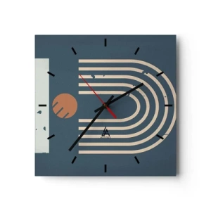 Wandklok - Klok - Geometrie op de granaatappel - 30x30 cm