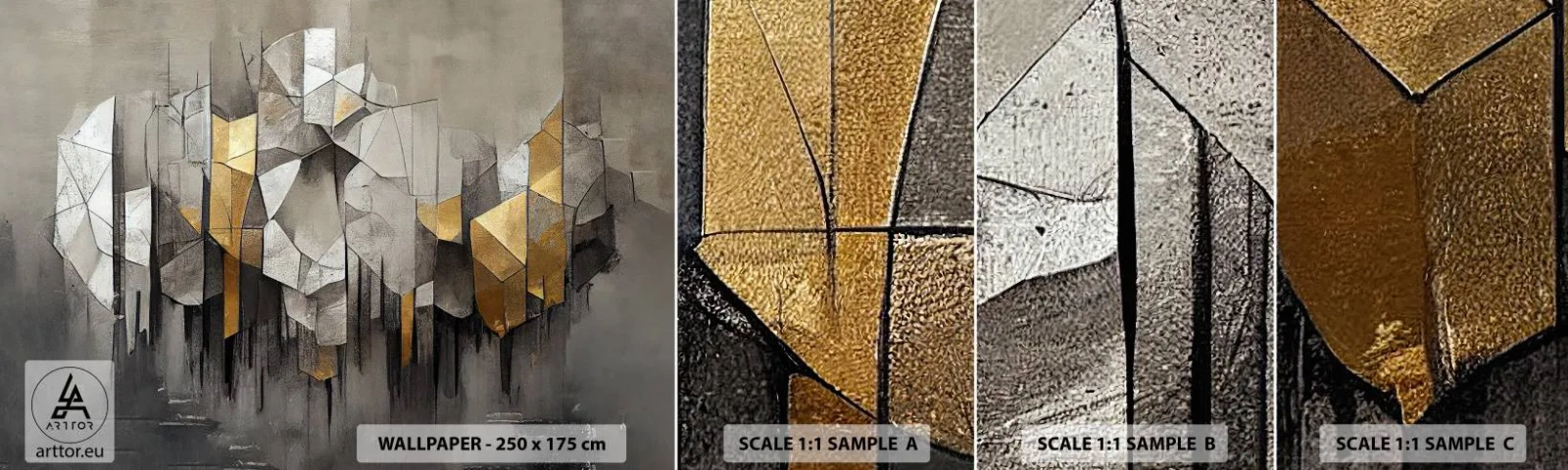 Fotobehang Staaltje Standard Eco - Compositie van ijs en licht - Abstractie, Deel, Art-deco - 100x30 cm