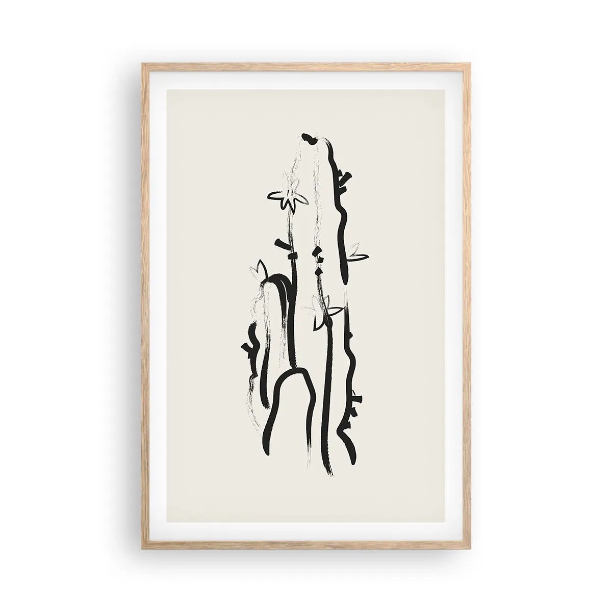 Een poster in een licht eiken lijst - Bloeiend kruid - 61x91 cm