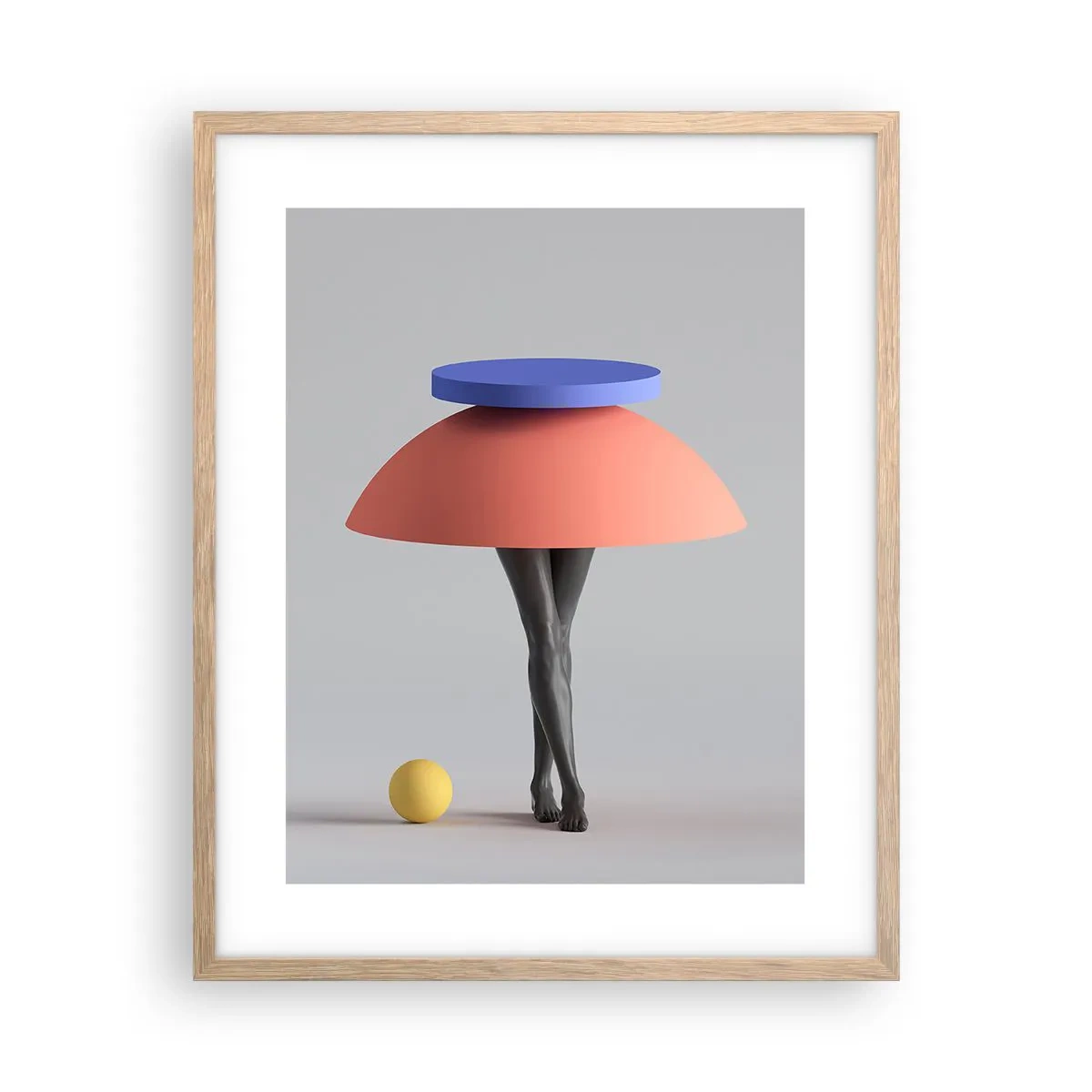 Een poster in een licht eiken lijst - Surrealistische compositie - 40x50 cm