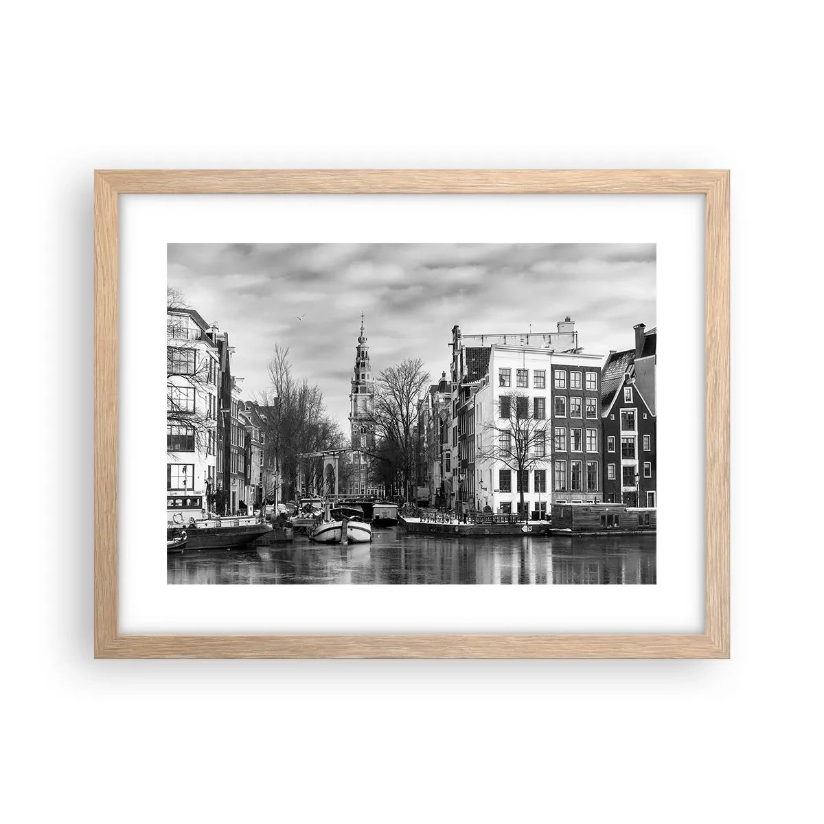 Een poster in een licht eiken lijst - Amsterdamse sferen - 40x30 cm